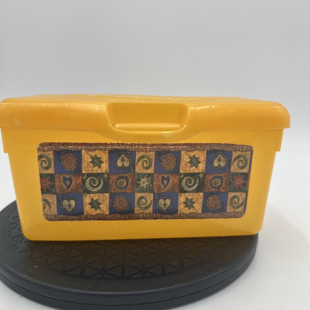 Huggies Yellow Baby Wipes Refillable Storage Case Container USA Vintage